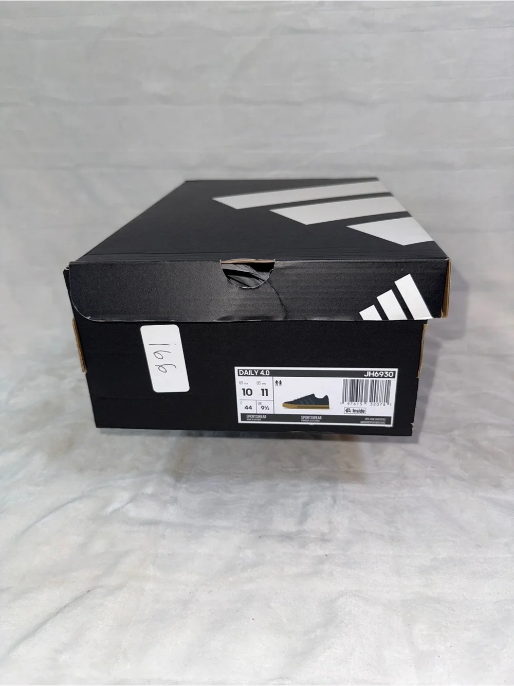 NIB Adidas Black Canvas Men's 10, women’s 11 Sneakers with Gum Sole